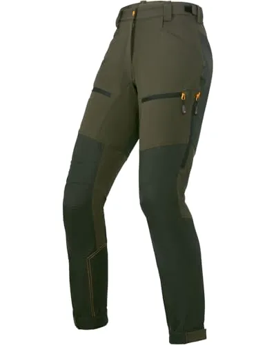 Parforce Damen Hose LMG Active Stretch Oliv 42 - Wanderhose aus bequemem Stretchmaterial mit abriebfesten Bereichen und Ventilationsreißverschlüssen für optimalen Tragekomfort und Langlebigkeit.