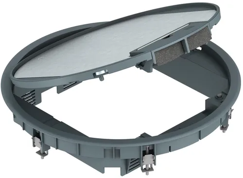 OBO Bettermann GESR9 U 7011 Geräteeinsatz für Unimontage - Geräteeinsätze & Montageträger, flexibel kombinierbar mit bis zu 12 Modul 45-Einzelgeräten für optimale Anpassung an Kanalsysteme und Systemböden.