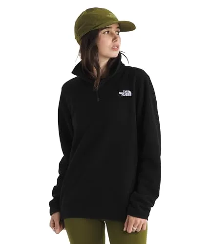 The North Face Women's Glacier Fleece 1/4 Zip Jacket - Fleecejacke für Damen, stylisch und flauschig in Schwarz, Größe L; ideal für den Alltag und umweltfreundlich aus 100% recyceltem Polyester.