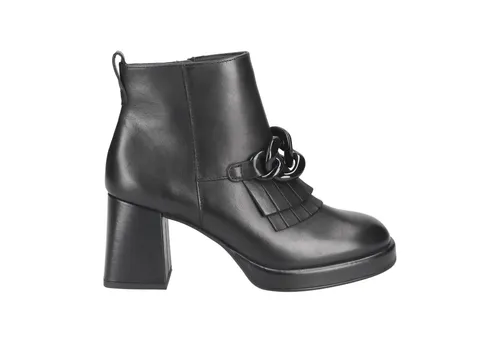 Paul Green Stiefelette aus Glattleder in Schwarz - 40,5 EU - Wanderschuhe mit elegantem Design, aus hochwertigem Glattleder, ideal für stilvolle Outdoor-Aktivitäten. Bequemer Blockabsatz und robustes Gummi-Laufsohlenmaterial.