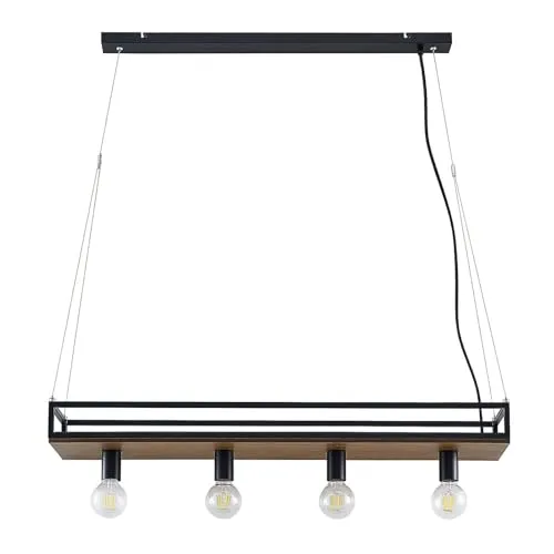 Lindby Pendelleuchte Kirista - Retro Vintage Antik in Schwarz - 4-flammige E27 Deckenlampe für Ess- und Wohnzimmer, schafft eine gemütliche Atmosphäre und passt perfekt in jedes Ambiente.