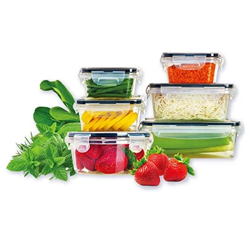 TAVIALO Frischhaltedosen Set BPA-frei 6-teilig – Meal Prep Boxen Auslaufsicher | Vorratsdosen Luftdicht Stapelbar Mikrowellengeeignet | Gefrierdosen