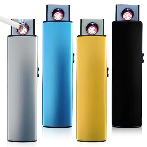 Stück Sturmfeuerzeug Elektronisches Feuerzeug: Winddicht Elektrisch Feuerzeug mit USB-Anschluss, Doppelte Zündung, Flammenloses Sturmfeuerzeug, USB Lighter Wiederaufladbar (Ohne Gas)​​ 4