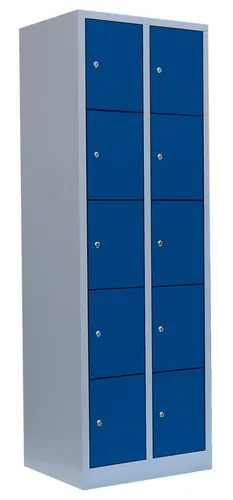 Steelboxx Fächerschrank 10 Fächer - Komplett verschweißt und montiert - Robuster Schließfachschrank mit 10 Fächern, ideal für Umkleiden und Pausenräume. Langlebige Stahlkonstruktion, sofort einsatzbereit ohne Montage.
