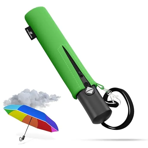 STYNGARD Regenschirm Kinder mit Sicherheitsreflektoren - Regenschirm Kinder Schulranzen Modell ROTTERDAM (regenbogen)