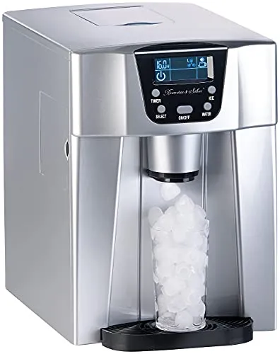 Rosenstein & Söhne Eismaschine: Premium-Eiswürfelmaschine mit Kaltwasserspender
