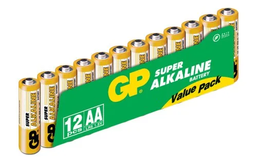GP Batterien Super Alkaline 151034 Haushaltsbatterie Einmalbatterie AAA Alkaline 1,5V - Batterien (Einmalbatterie, AAA, Alkaline, zylindrisch, 1,5V, 12 Stück)