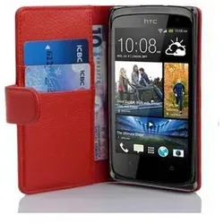 Produktbild Cadorabo Schutzhülle für HTC Desire 500 Hülle in Rot Handyhülle Etui Case Backcover Kunstleder Tasche