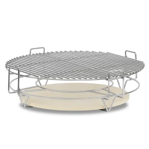 BBQ-Toro flexibles Kochsystem für Kamadogrill Ø 52 cm - Grillzubehör für vielseitiges Kochen: Verwandeln Sie Ihren Kamado-Grill in ein mehrstufiges Kochsystem mit Edelstahl Grillaufsatz und Pizzastein für perfekte Ergebnisse.