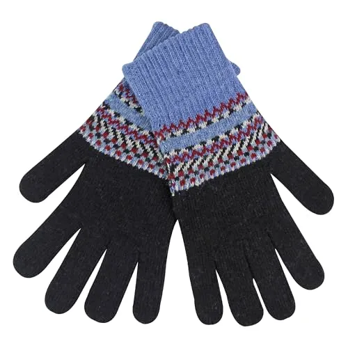 Sock Snob Wollhandschuhe Herren für Winter Thermo Wolle Winter Warm Handschuhe (Blau, Einheitsgröße)