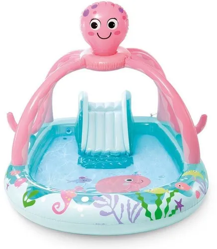 Intex Playcenter - Friendly Octopus 234x183x15cm - Swimmingpools: Erlebe mit dem 'Friendly Octopus' ein fantastisches Planschvergnügen im Garten. Das großzügige Planschbecken mit Rutsche und Wassersprüher sorgt für unvergessliche Abenteuer und stundenlangen Spaß für Kinder!