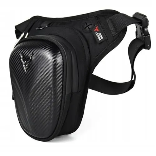 QLS Beintasche Motorrad Sport Oberschenkeltasche Schwarz für Radeln Wandern Klettern