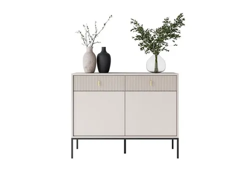 Kommode MIDNIGHT 2D2S mit goldenen Griffen und Push-to-Open in gold von Lookway