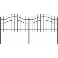 vidaXL Gartenzaun Grau 115 cm aus pulverbeschichtetem Stahl - Gartenzäune: Moderner, robuster Zaun aus pulverbeschichtetem Stahl, rostbeständig und wetterfest. Ideal zur individuellen Gestaltung deines Außenbereichs.