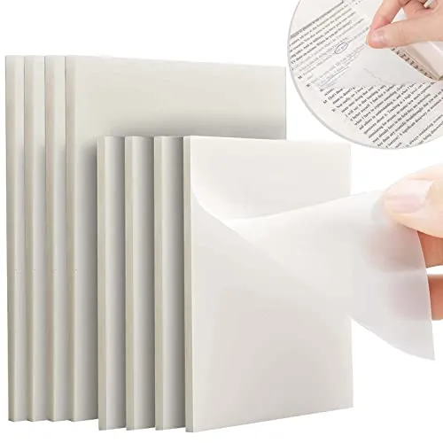 DUGEHO 400 Blätter Transparente Haftnotizen, Transparente Sticky Notes Klebezettel Papier,2 verschiedene Größen für Studenten, Lesen, Lernen, Schule und Büro(7.5cmx7.5cm,7cmx9cm)