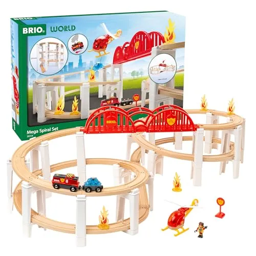Brio Großes Spiralenset - BRIO Train: Erstelle komplexe Strecken mit 63 modularen Schienen- und Stützteilen für mehr Höhe, Geschwindigkeit und Spielspaß in deiner BRIO World.