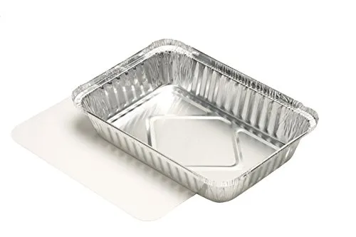 PAPSTAR 14513 Aluschalen, Aluminium, silber, 21,4 x 15 x 4 cm