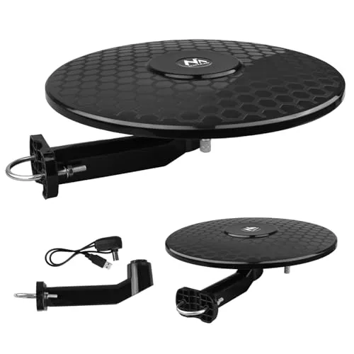 Aktive TV-Antenne DVB-T2 HEVC Maclean MCTV-102/3/4 | omnidirektionaler LTE-Filterverstärker 360 Grad kompakt mobil (Schwarz MCTV-102, Standardowa, USB 5V 30mA D)
