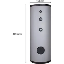 Evenes Warmwasserspeicher DSFI 400 Edelstahl mit 2 Wärmetauschern