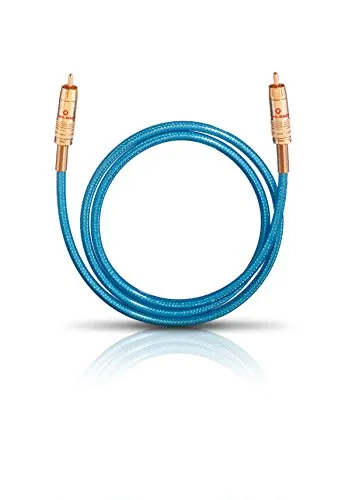 Oehlbach NF 113 DI 1000 - Digitales Audio-Cinchkabel - HiFi-Kabel mit 75 Ohm konstantem Wellenwiderstand; ideal für HiFi- und Home Cinema-Anlagen, 24 kt. vergoldete Kontakte sorgen für optimale Signalübertragung.