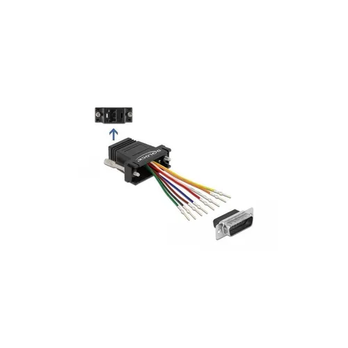 - D-Sub 15 Pin Stecker zu RJ45 Buchse Montagesatz schwarz 66647