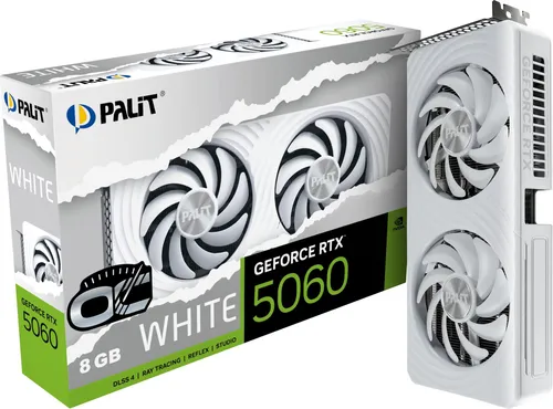 GeForce RTX 5060 OC WHITE 8GB - Hochleistungs-Grafikkarte - Grafikkarten mit NVIDIA GeForce RTX 5060 Chip, 8 GB GDDR7 Speicher und DLSS 4 für beeindruckende Gaming-Performance und realistische Grafiken.