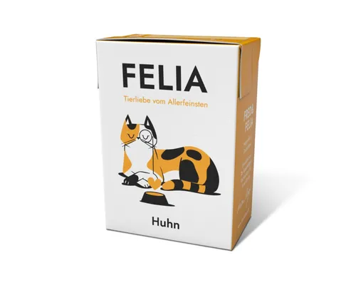 FRED & FELIA FELIA Huhn (10er Pack) - Nassfutter für Katzen - Hochwertiges Nassfutter mit hohem Fleischanteil aus feinstem Hähnchenfleisch und Hähnchenherzen. Getreidefrei und ohne Geschmacksverstärker, ideal für die artgerechte Ernährung deiner Katze.