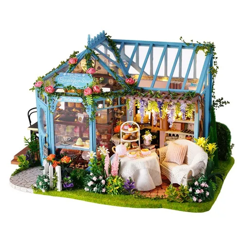 Cute Room 3D-Puzzle 3D-Puzzle DIY Miniaturhaus Puppenhaus Rosengarten, Puzzleteile, 3D-Puzzle, Miniaturhaus, Maßstab 1:24, Modellbausatz zum basteln