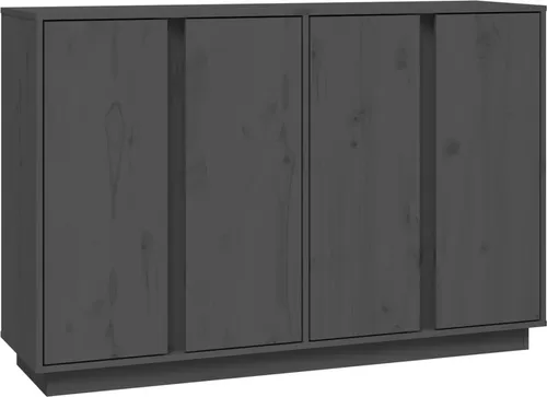 Sideboard Grau 120x35x80 cm aus massivem Kiefernholz