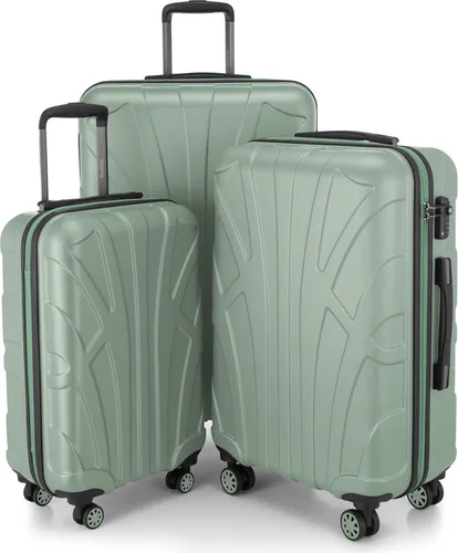 Suitline - 3er Kofferset Rollkoffer Hartschalenkoffer 4 Rollen Handgepäck-Trolley und Aufgabegepäck Koffer erweiterbar Travel Luggage Gepäck Set Hardcase ABS, TSA,Mint