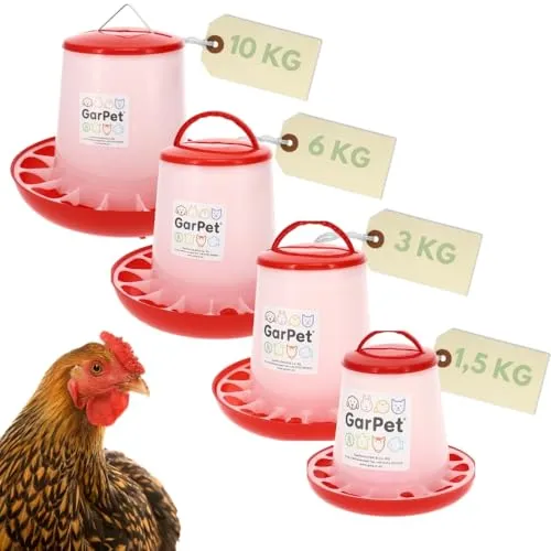 Geflügel Futterautomat 1,5 3 6 10 Kg Futterspender Futtertrog Hühner Wachteln Gänse Enten Trog