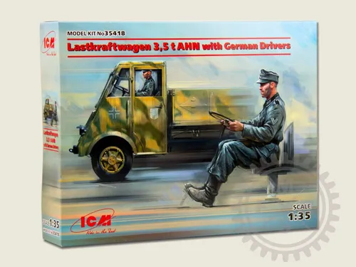 ICM 35418 - Lastkraftwagen 3,5 t AHN mit deutschen Fahrern - 1:35 - Modellauto im Maßstab 1:35, unbemalt und ideal für Modellbau-Enthusiasten, die ihre Kreativität ausleben möchten.