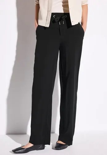 STREET ONE Stoffhose Elastikbund mit Tunnelzug in schwarz von Street One