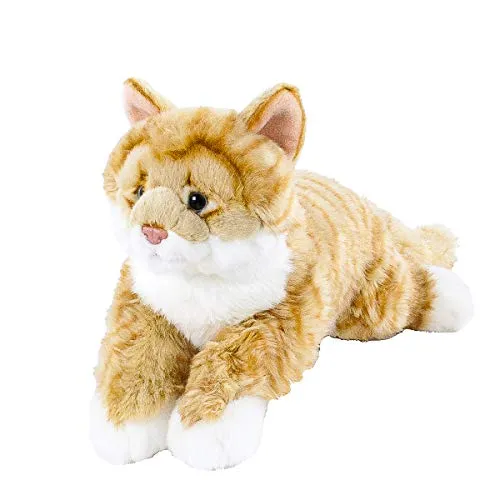 Teddys Rothenburg Plüschkatze - Kuscheltier Katze liegend rot/weiß getigert 40 cm - Stofftiere & Teddybären - Kuschelweiche Plüschkatze in rot/weiß, ideal zum Kuscheln und Spielen, hochwertige UNI-TOYS Qualität seit 1993.