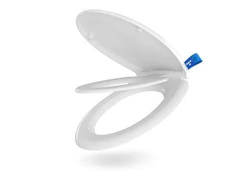 BigDean WC Sitz mit hochklappbarem Kindersitz - WC-Sitz für die ganze Familie mit abnehmbarer Kindersitzbrille, sanfter Absenkautomatik und einfacher Reinigung durch Schnellverschluss – robust und bis 150 kg belastbar.