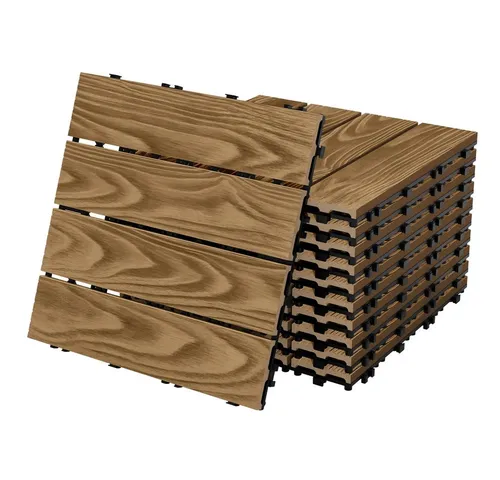 ECD Germany WPC Terrassendielen Teak, 30x30 cm