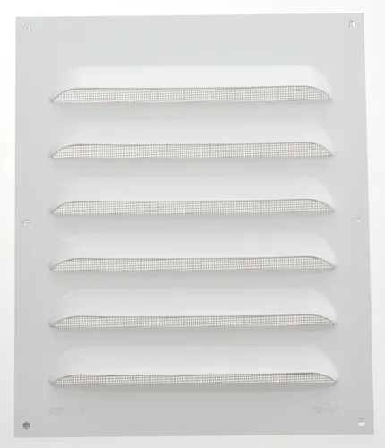 Wetterschutzgitter Lüftungsgitter Aluminium weiß 30 x 25 cm mit Fliegendraht