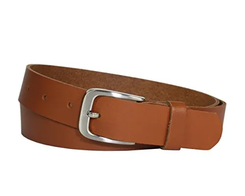 Vascavi Ledergürtel, 3 cm breit, Made in Germany, echt Leder Gürtel für Damen und Herren, kürzbar (125 cm Gesamtlänge 135 cm, Cognac)
