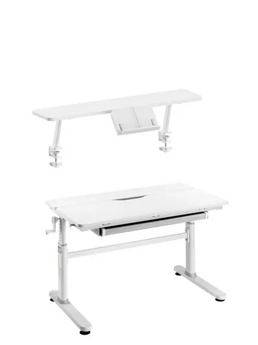 HOKO Ergonomischer Kinderschreibtisch höhenverstellbar - Höhenverstellbarer Kinderschreibtisch (54-76 cm) mit neigbarer Tischplatte und stabiler Bauweise. Ideal für ergonomisches Lernen und Spielen. In Weiß und Holzfarben.
