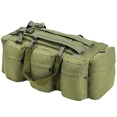 Seesack 3-in-1 Armee-Stil Olivgrün - Vielseitige Sporttasche in Olivgrün, 62 x 27 x 27 cm, ideal für Sport und Freizeit, mit drei Nutzungsmöglichkeiten für maximale Flexibilität.