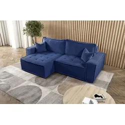 Kaiser Möbel Ecksofa, Blau, L-Form, 248x140 cm