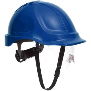 Portwest Schutzhelm Endurance PW55, EN 397, Größe 56-63, mit Visier und Kinnriemen, blau