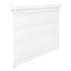 Doppelrollo Duorollo 55 cm breit 200 cm lang weiß inkl. Seilzug Fensterrollo Klemmrollo Jalousie