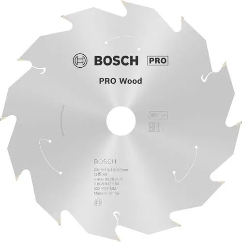 Bosch Accessories 2608837684 Hartmetall Kreissägeblatt 165 x 20 mm Zähneanzahl: 12 1 St.