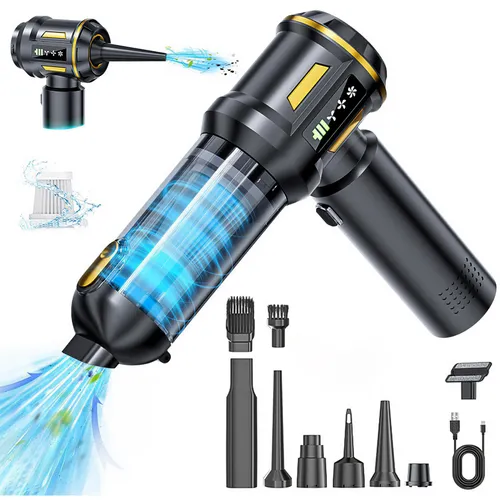 4-in-1 Akku Handstaubsauger, 16000Pa Bürstenloser Motor, Saugen Blasen Aufpumpen Absaugen für Auto Haushalt