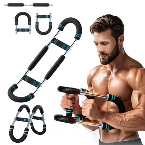 Twister Armtrainer, Verstellbares Brust Trainingsgerät & Muscle fit Gerät (30-50 kg / 60-110 lb), 3 Stufen Portable Power Twister Stange mit abnehmbarem Design，Fitnessgeräte für Zuhause, Büro & Reise