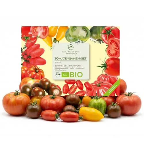 BIO Tomatensamen Set mit 10 Sorten - Tomaten Samen Anzuchtset aus biologischem Anbau ideal für Terrasse, Balkon & Garten