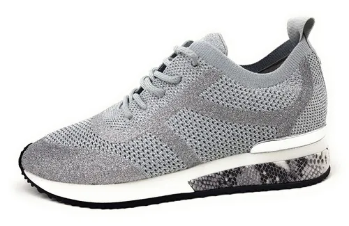 La Strada Damenschuhe Schnürschuhe Sportive Sneaker Grau