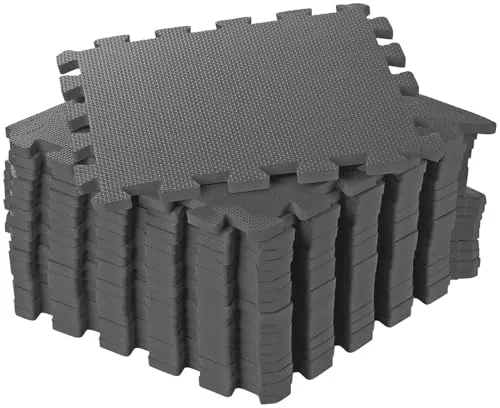 PEARL Sports Matte: 18er-Set Bodenschutzmatten, geräuschedämmend, 32 x 32 x 1 cm, 1,84 m² (Bodenschutz, Bodenmatte, Teppich)