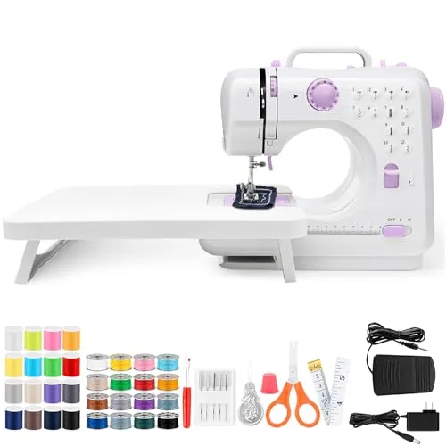 Mini-Nähmaschine mit Anschiebetisch und 12 Stichen